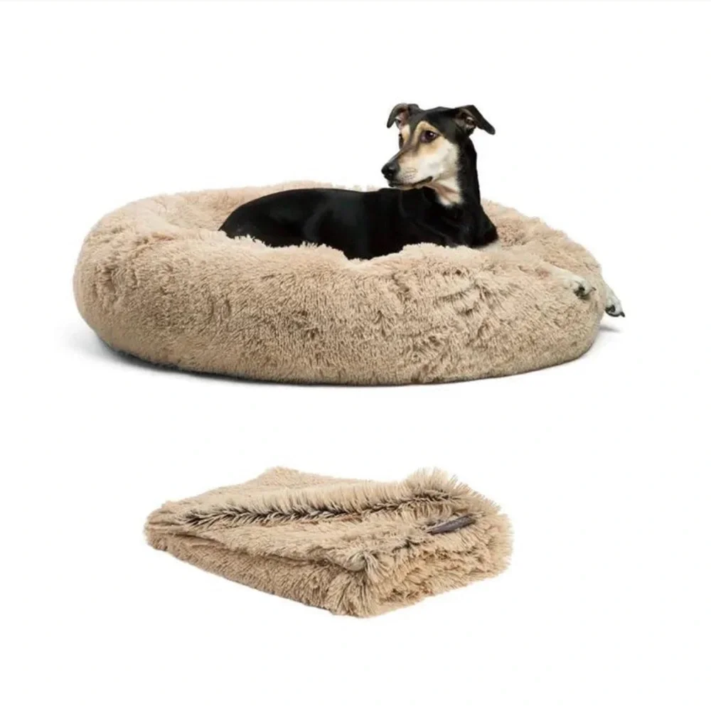 DONUT SHAG BUNDLE BED AND BLANKET TAUPE 36